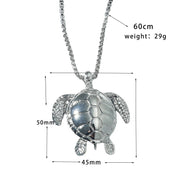 Silver Sea Turtle Men Necklace