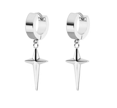 Stainless Steel Tassel Single Point Stud  Men Pierced Earrings