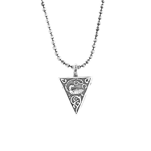 Vintage Thai Silver Pyramid Necklace For Men And Women